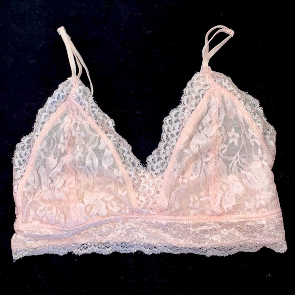 Light pink lace bralette